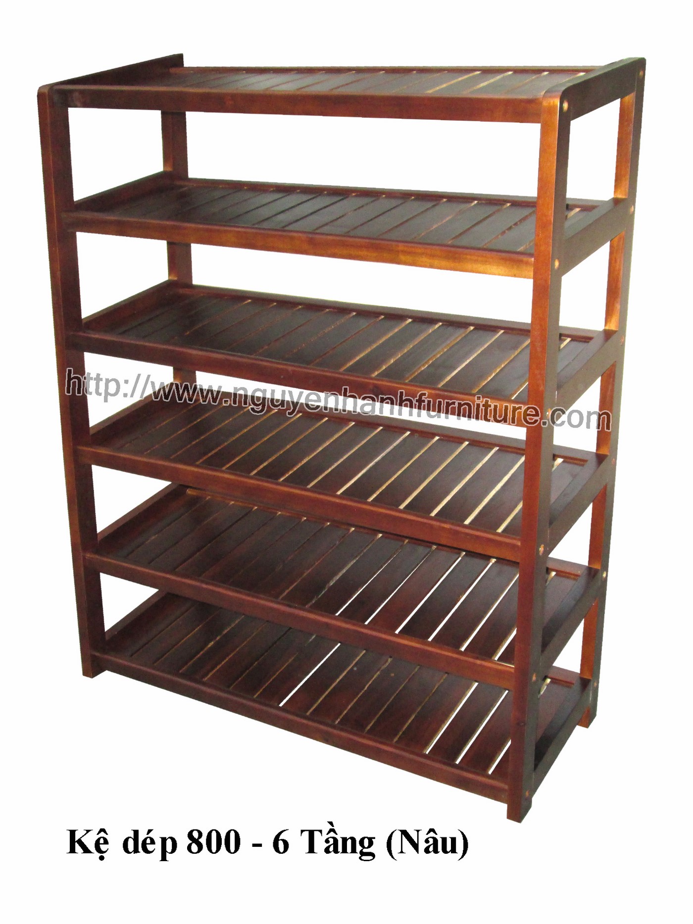 Name product: Shoeshelf 6 Floors 80 with sparse blades (Brown) - Dimensions: 80 x 30 x 98 (H) - Description: Wood natural rubber